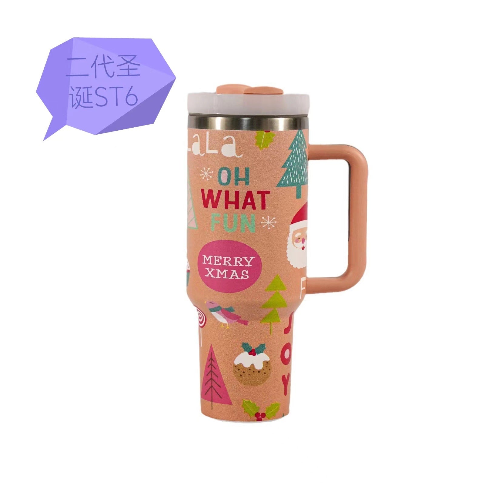 Wholesale Tumbler Christmas Stainless Steel Insulated Cup Handle Car Cup Ice Bullies Cup